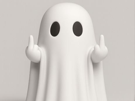Cheeky Ghost with Middle Fingers Novelty Figure Desk Toy