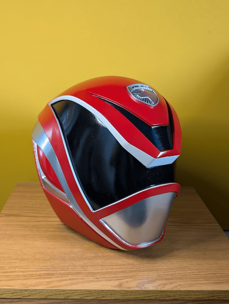 Red Ranger Inspired Cosplay Helmet – Fan Art Collectible
