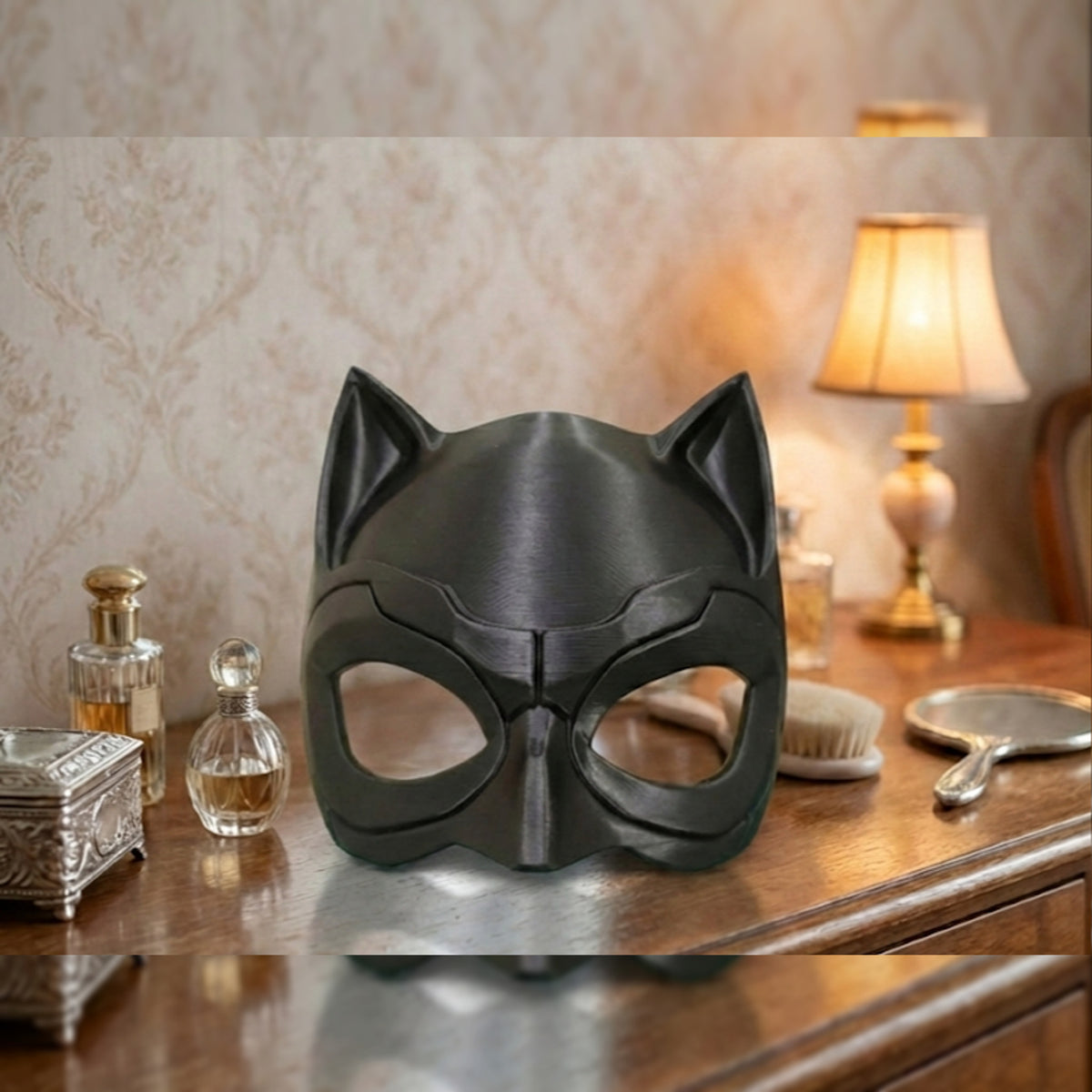 Catwoman-Inspired Cosplay Mask | Cat Villain Half Mask