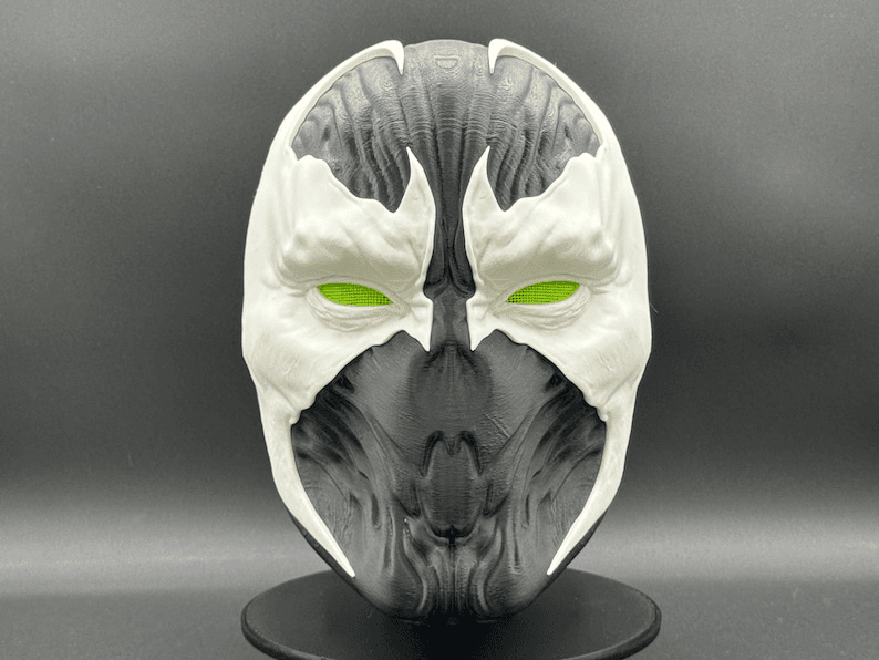 Spawn Inspired Cosplay Mask with Green Mesh Eyes