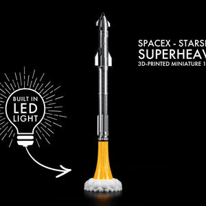 SpaceX Starship Inspired Super Heavy Rocket Lamp Model