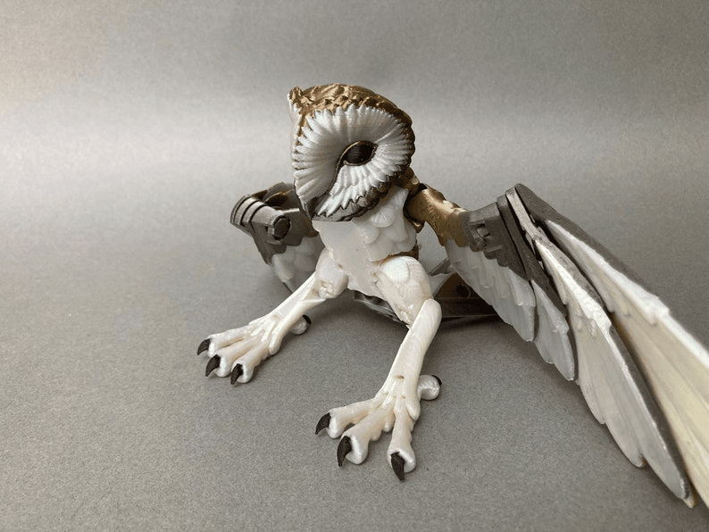 Barn Owl Articulated Fidget Model – Multi-Colour Fantasy