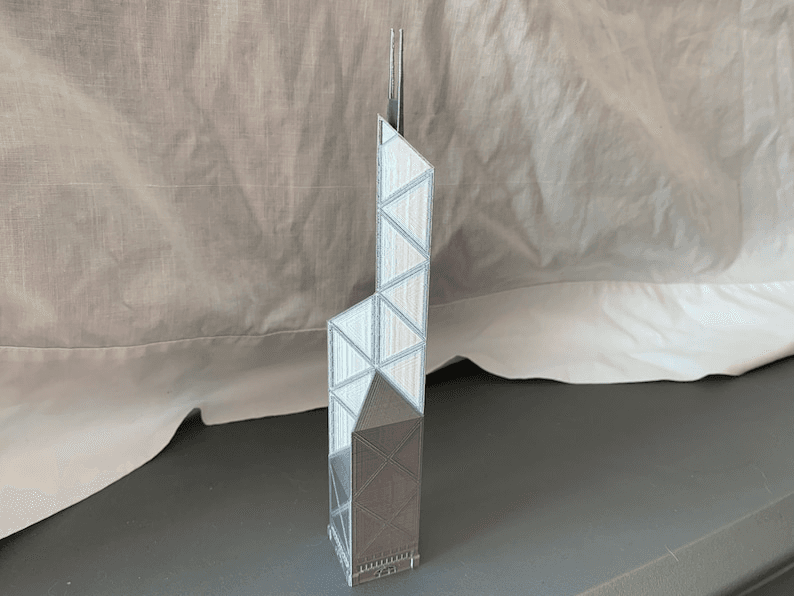 Bank of China Tower Inspired Miniature Skyline Model