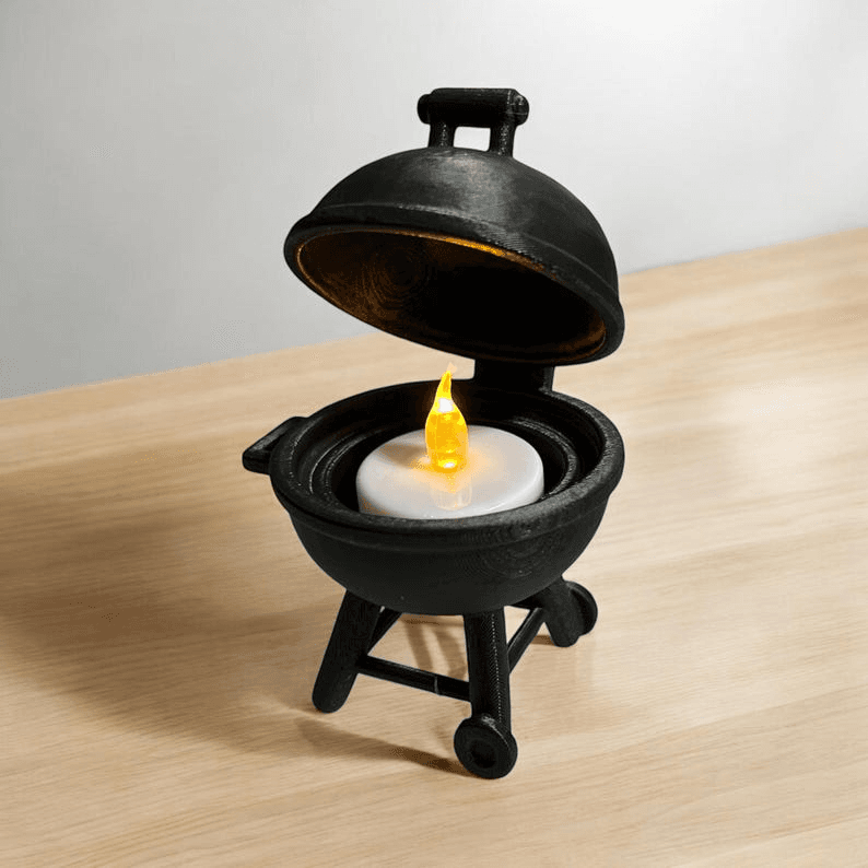 Mini BBQ Grill Tealight Holder – Novelty Desk Decor