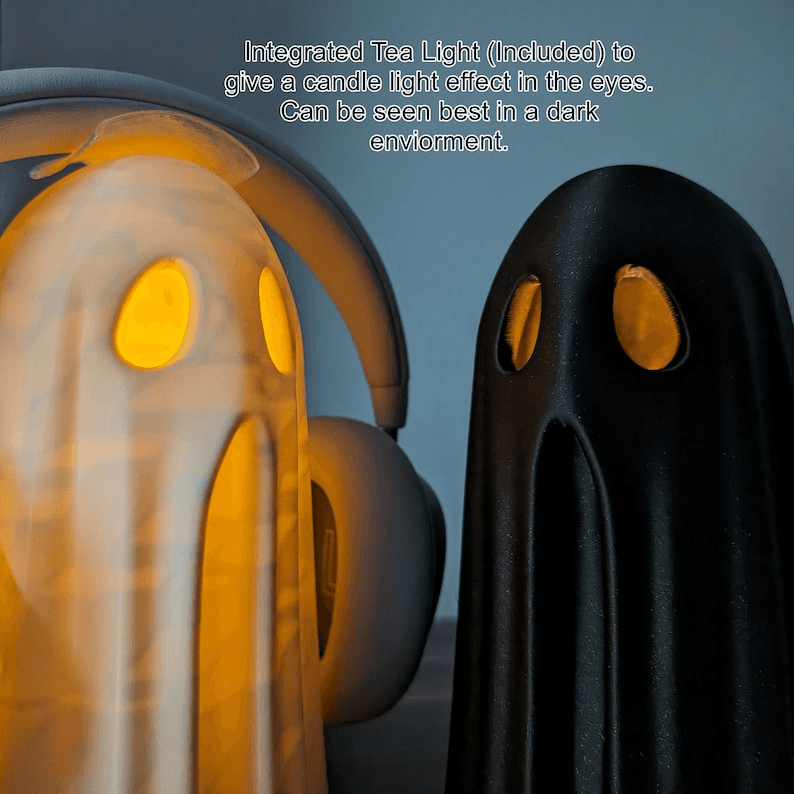 Kawaii Ghost Headphone Stand – Cute Spooky Desk Decor
