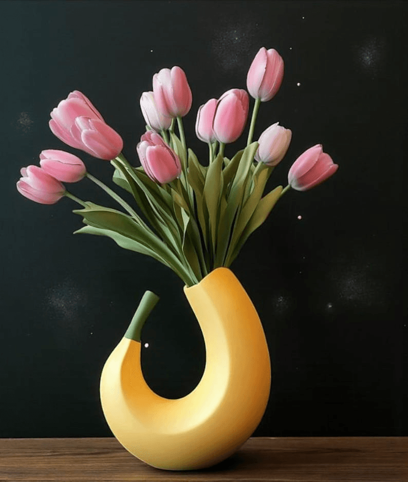 Banana-Shaped Modern Decorative Vase | Table Centerpiece