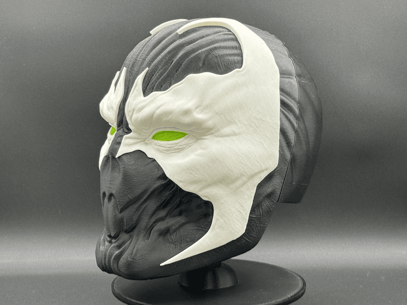 Spawn Inspired Cosplay Mask with Green Mesh Eyes