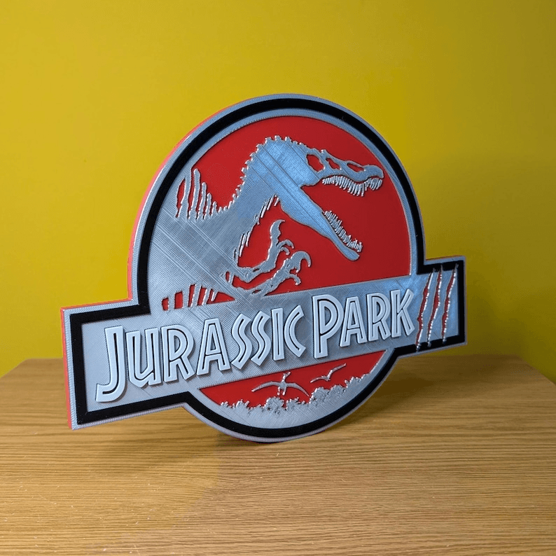 Jurassic Park III Logo Sign – Fan-Made Movie Decor