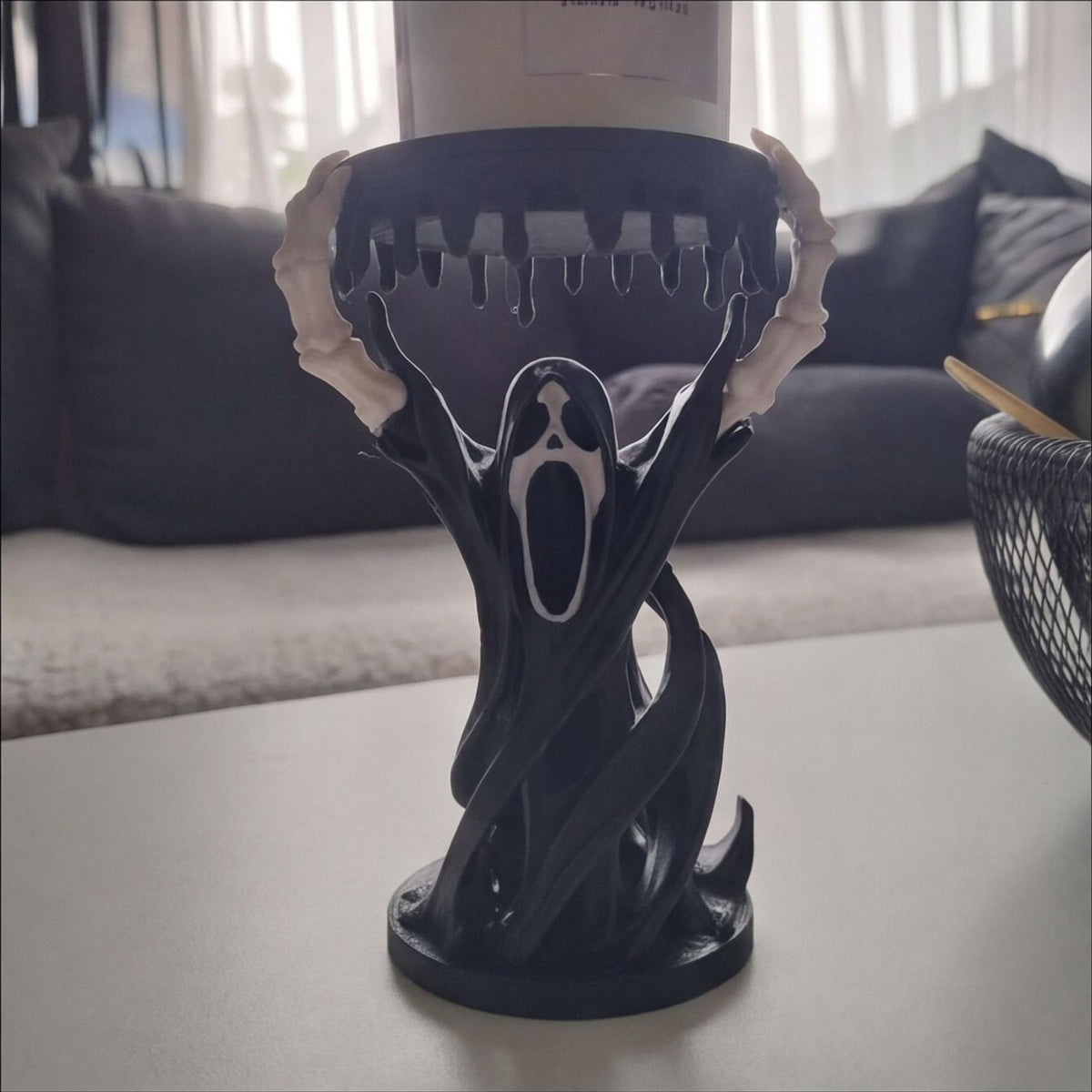 Ghostface Inspired Cursed Candle Holder – Horror Fan Decor