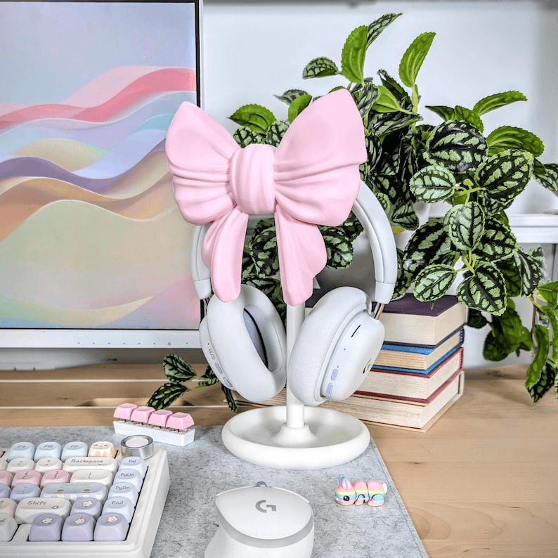 Coquette Bow Headphone Stand – Aesthetic Desk Decor