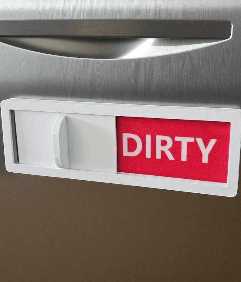 Sliding Dirty Clean Dishwasher Sign – Grunge Style