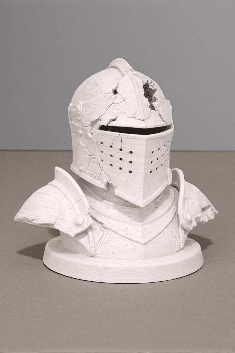 Battle-Worn Knight Armor Bust Headphone Stand