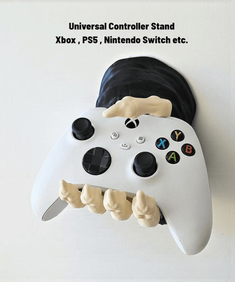 Skull Headphone & Skeleton Hand Controller Wall Mount