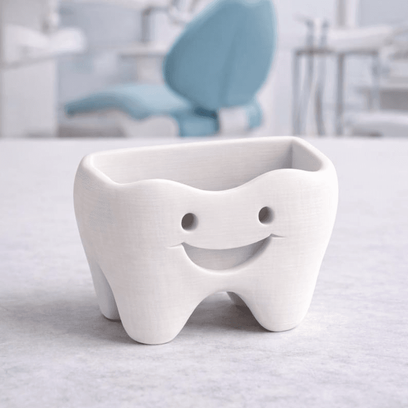 Smiling Tooth Business Card Holder for Dentist Desk