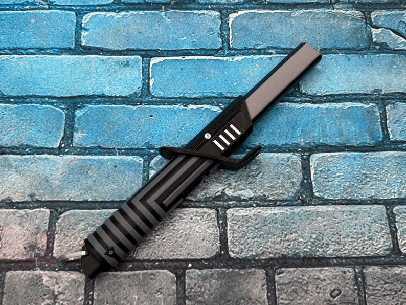 Darksaber-Inspired Lightsaber Cosplay Prop with Display Stand
