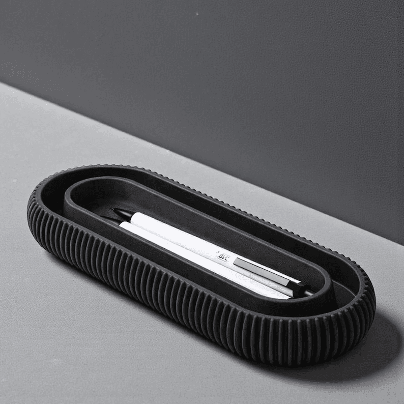 Ridged Circular Phone & Pen Stand | Gamer Desk Organizer