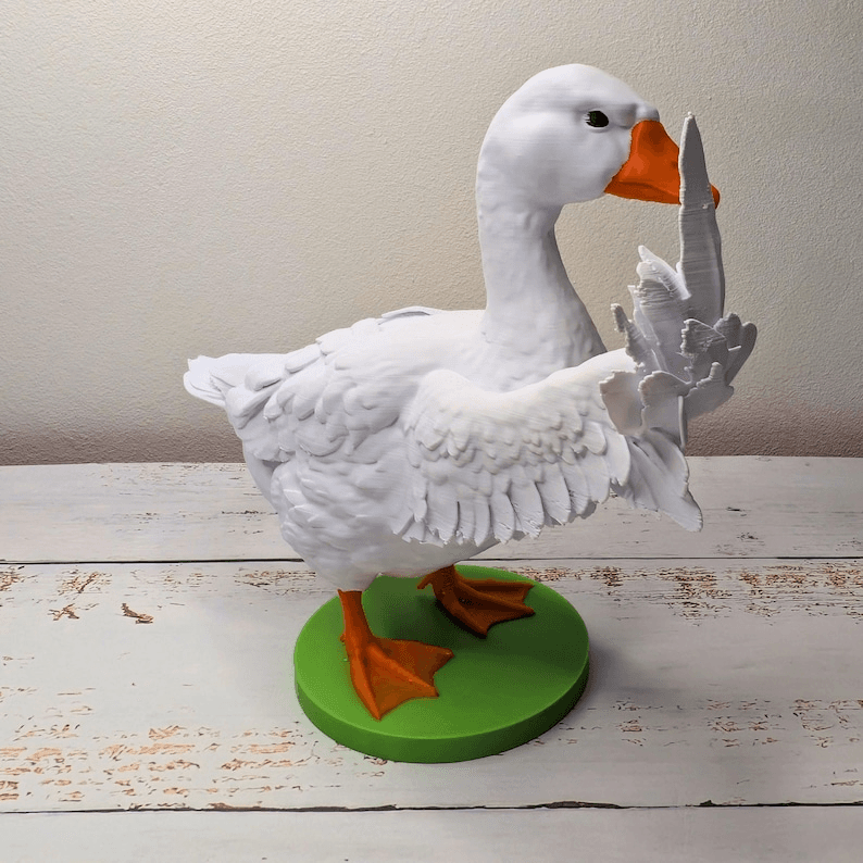 Cheeky Middle Finger Goose Figurine – Funny Desk Statue