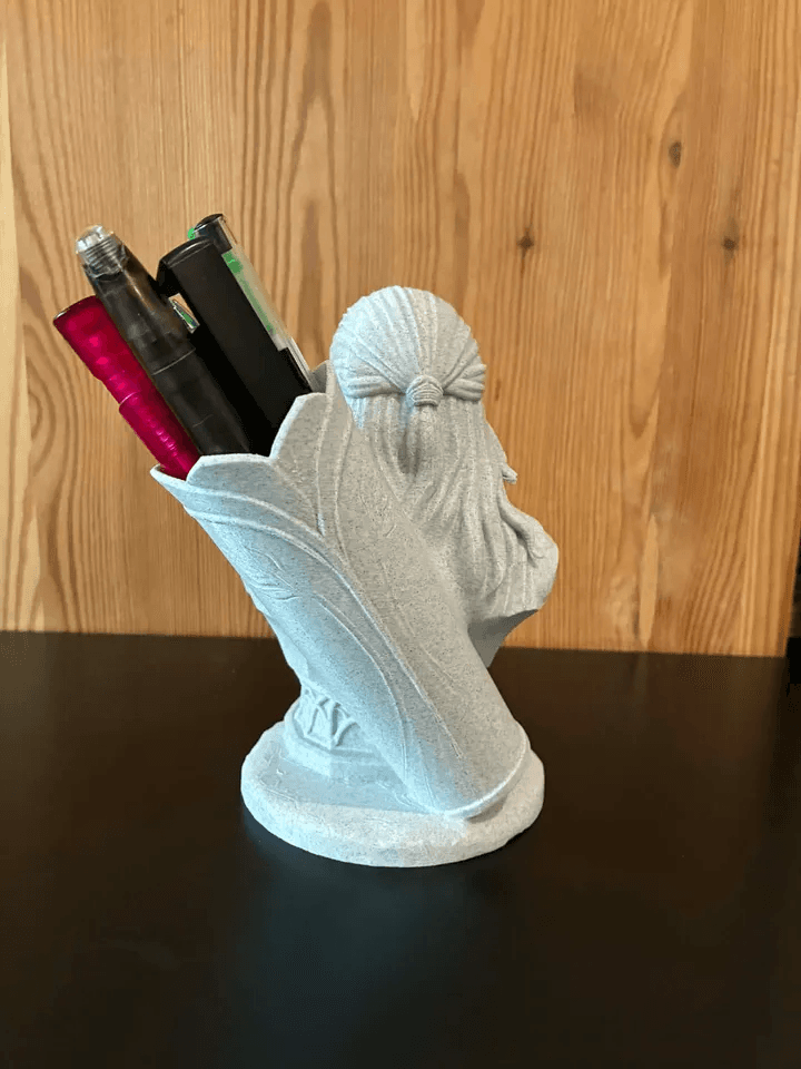 Legolas-Inspired Elf Bust Pencil Holder | Fantasy Desk Organiser