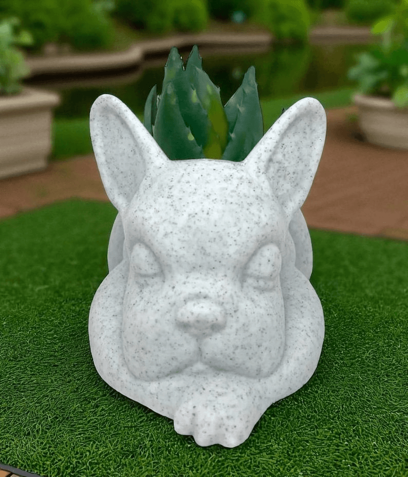 Sleeping French Bulldog Succulent Planter & Plant Pot