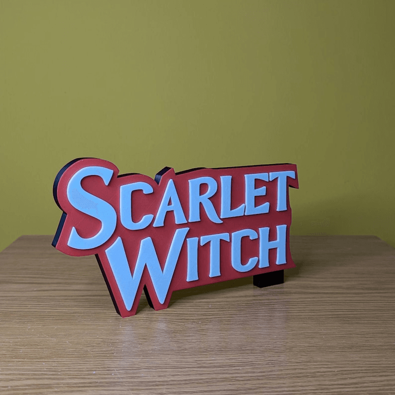 Scarlet Witch Inspired Logo Sign | Marvel Fan Plaque