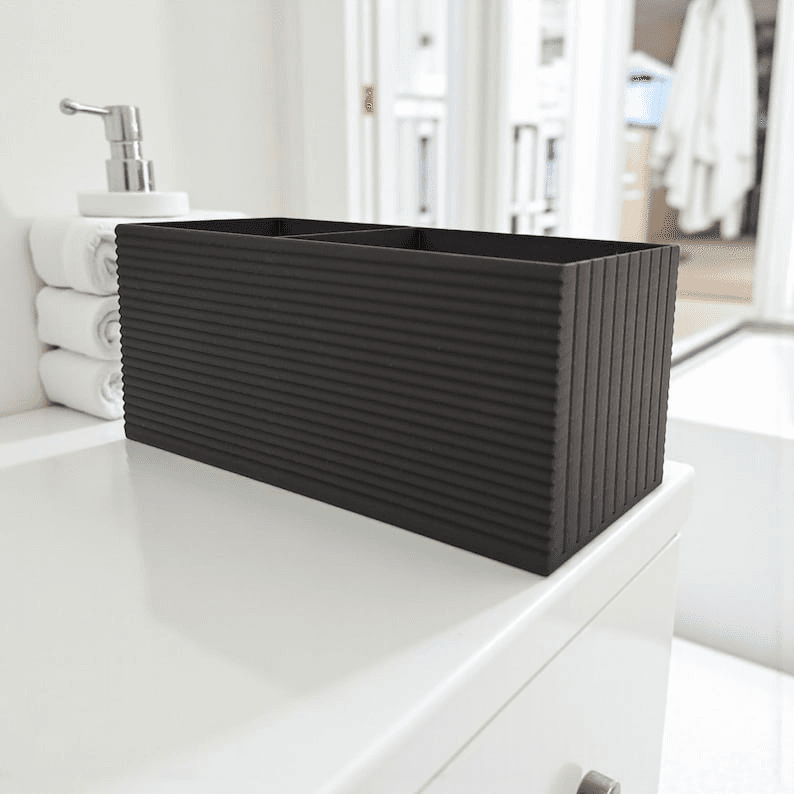 Minecraft-Inspired Ribbed Modern Vanity Organizer