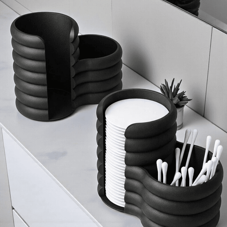 Bubble Tube Cotton Swab & Pad Bathroom Organizer