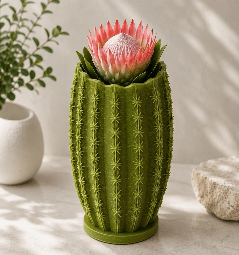 Saguaro Cactus Shaped Vase – Southwestern Botanical Decor
