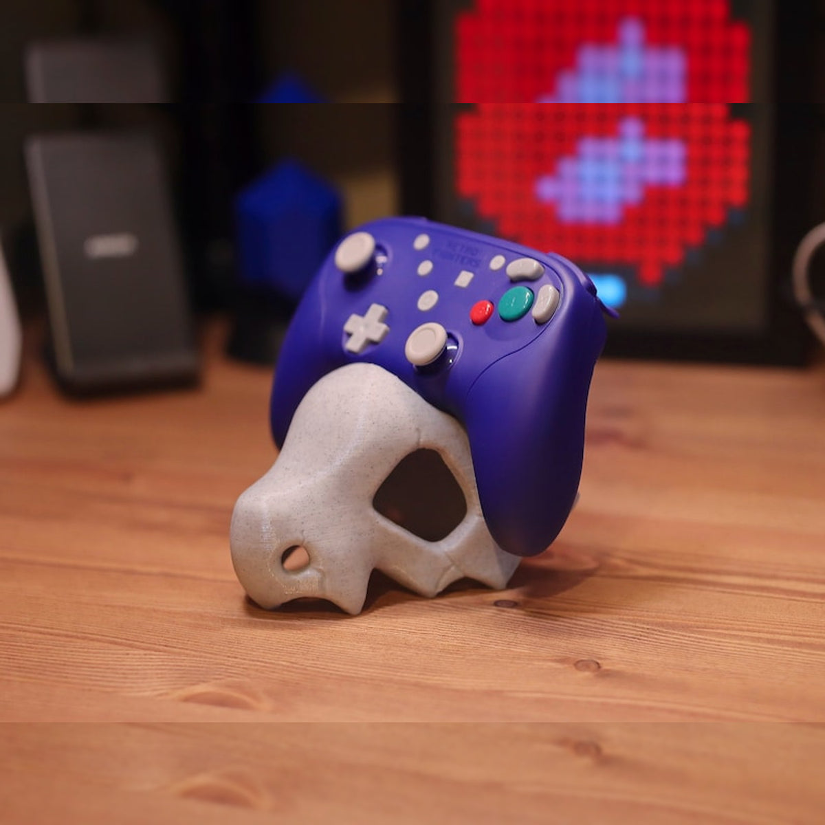 Cubone-Inspired Marble Style Skull Controller Stand