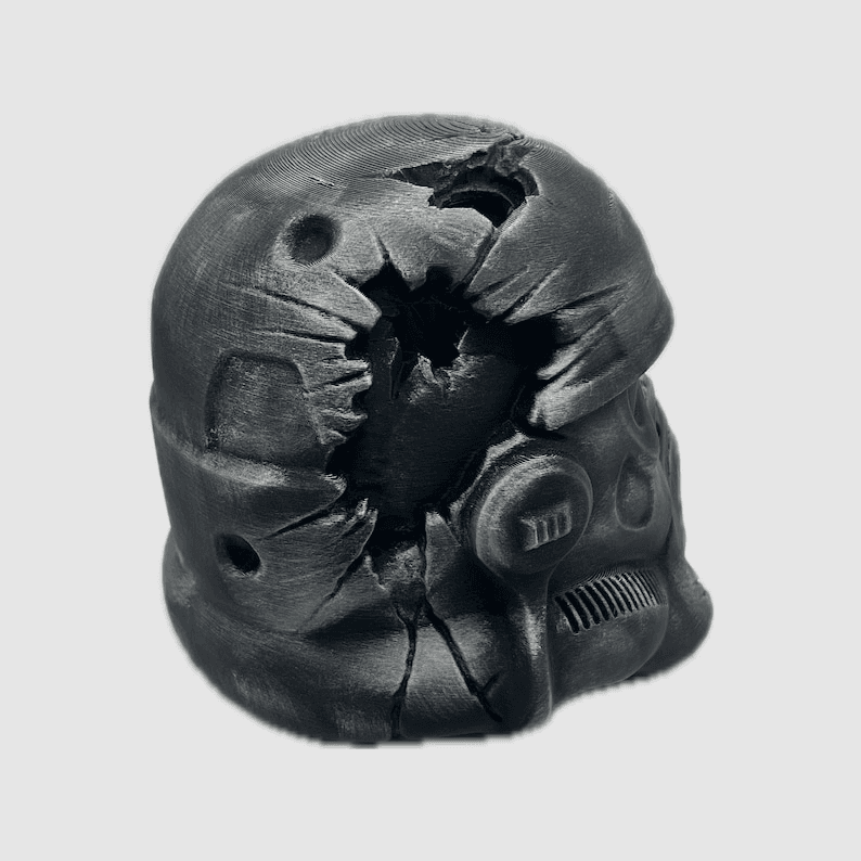 Stormtrooper-Inspired Skull Helmet Sculpture | 15cm
