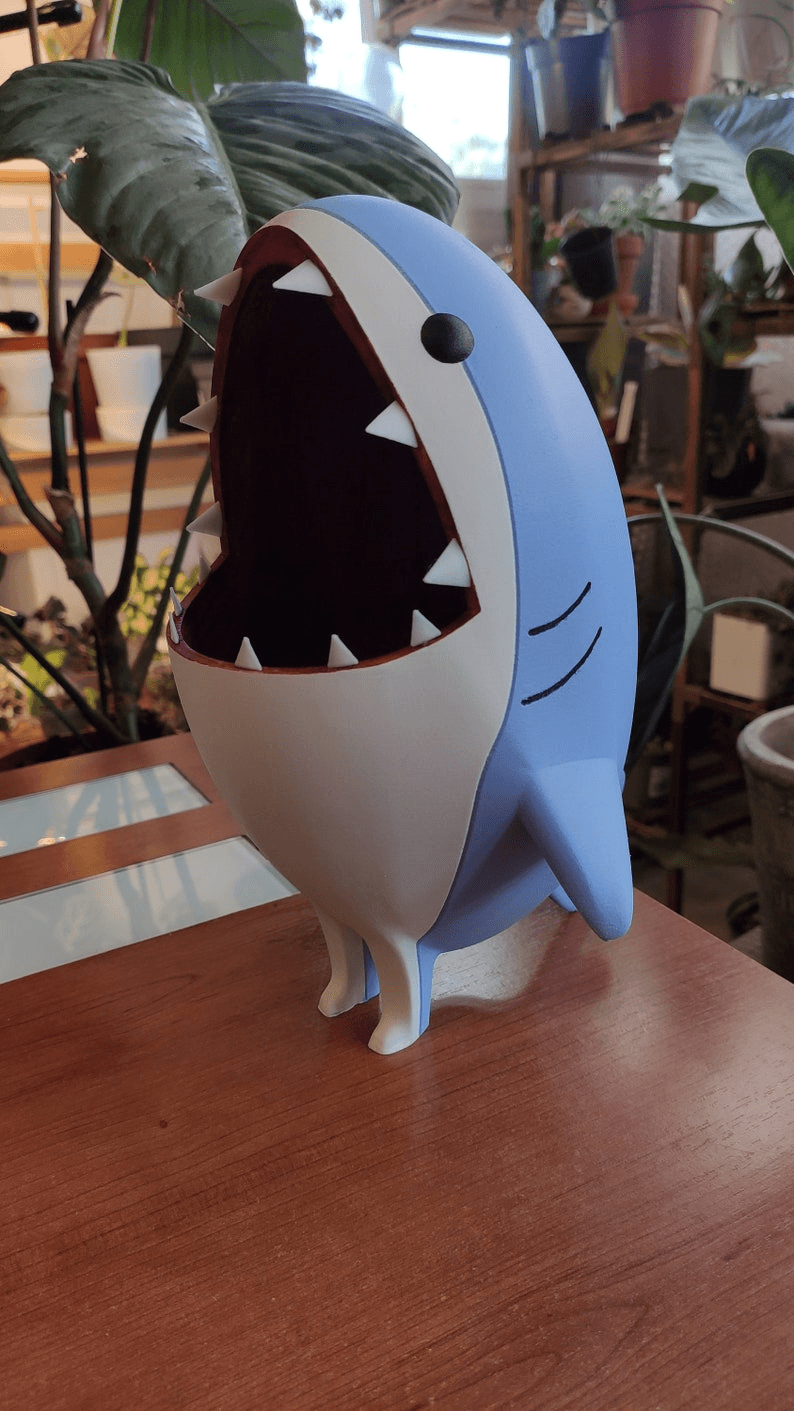 Final Fantasy-Inspired Shark Plant Pot | Gaming Planter