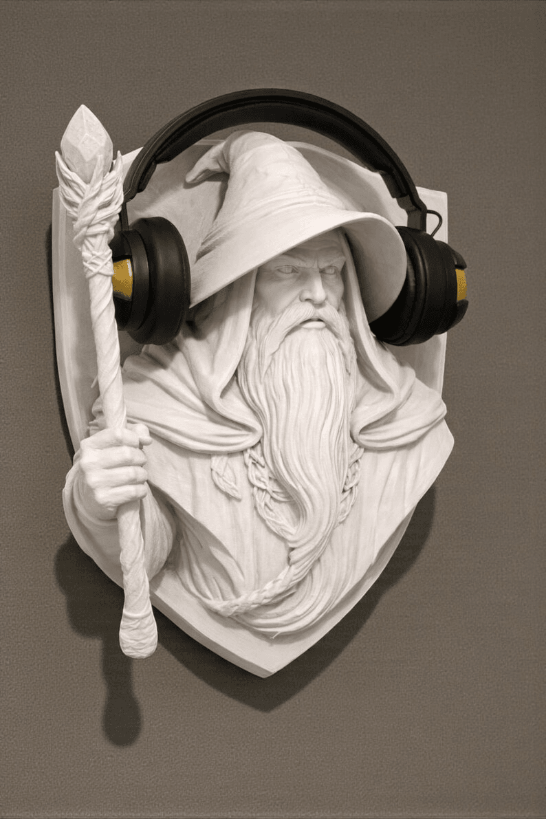 Wizard Mage Wall-Mounted Headphone Holder Stand