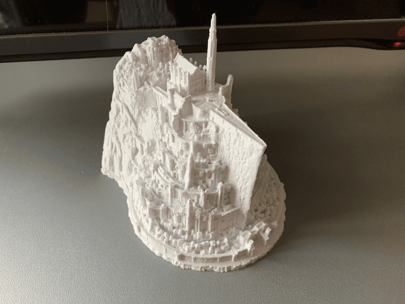 Minas Tirith Inspired Glowing Fantasy Castle Model