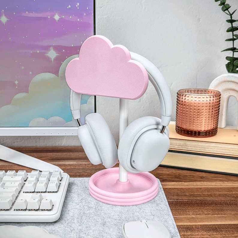 Cloud-Shaped Headphone Stand – Cute Desk Headset Holder