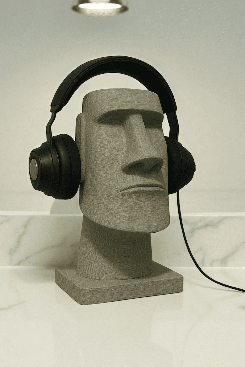 Moai Head Headphone Stand | Easter Island Statue Inspired