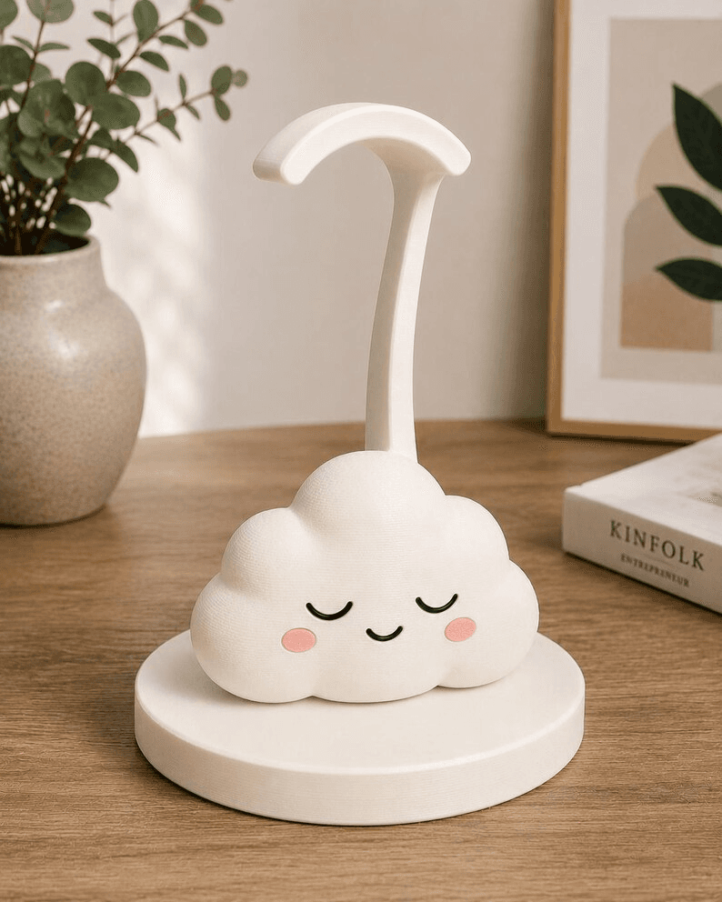 Sleepy Cloud Headphone Stand – Cute Kawaii Desk Holder