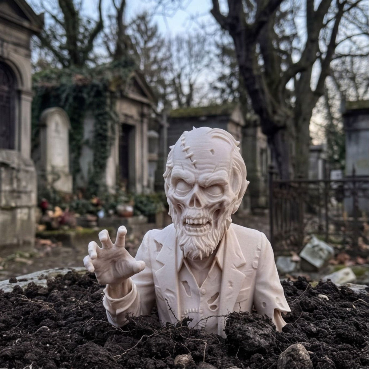 Zombie Rising From the Grave Bust – Horror Figure Statue