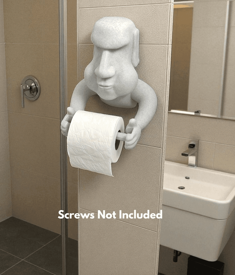 Moai Easter Island Inspired Toilet Paper Holder