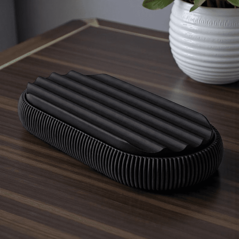 Ribbed Pen Tray – Modern Minimalist Desk Organizer