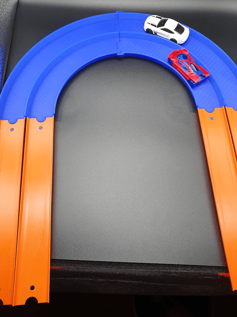 Hot Wheels-Style Double Lane 180° Turn Track Set