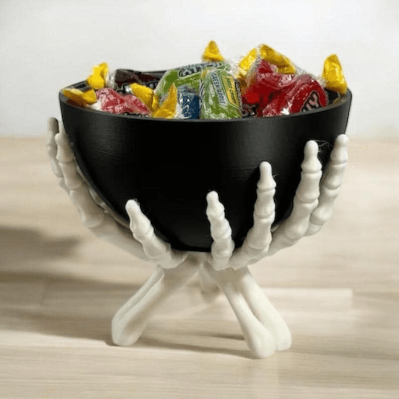 Skeleton Hand Halloween Candy Bowl – Spooky Gothic Dish