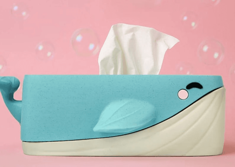 Bubbles the Whale Tissue Box Cover with Phone Holder