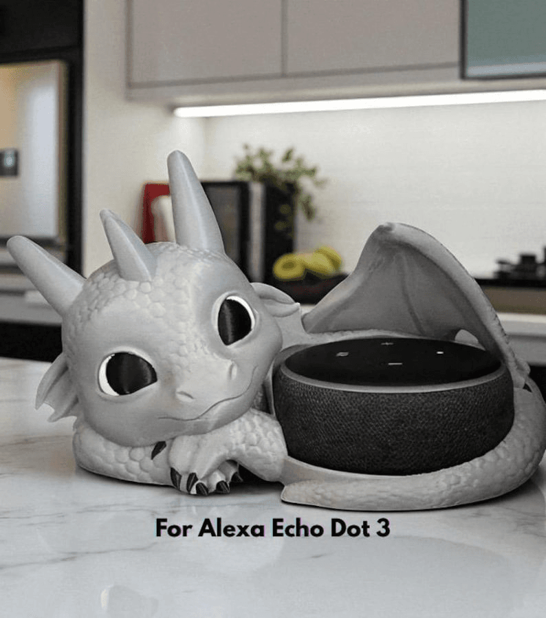 Whimsical Baby Dragon Alexa Echo Dot 3 Desk Holder