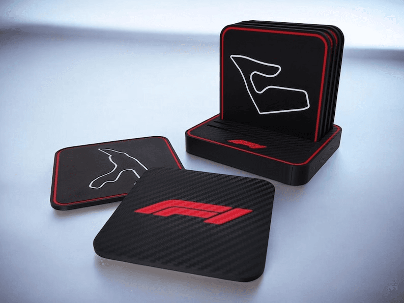 Formula 1 Inspired Circuit Coaster Set – 6 Iconic Tracks