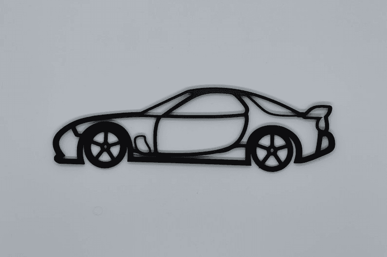 Mazda RX-7 Inspired Silhouette Wall Art Decor