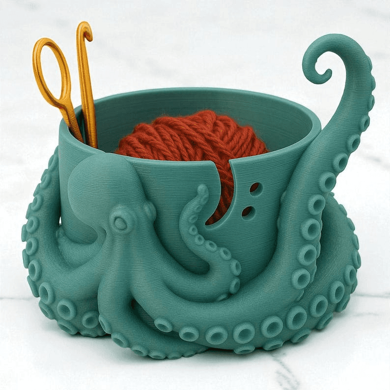 Kraken Octopus Yarn Bowl – Sea Monster Knitting Gift
