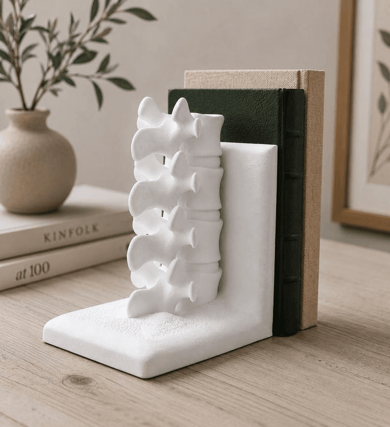 Anatomical Spine Vertebrae Bookend – Medical Decor Gift