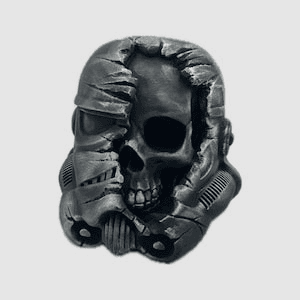 Stormtrooper-Inspired Skull Helmet Sculpture | 15cm