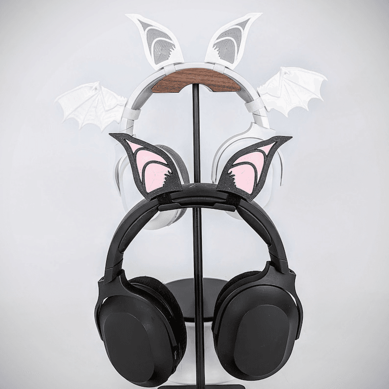Bat Ear Headphone Attachments | Gothic Gaming Accessory