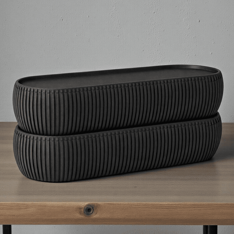 Ribbed Sliding Pen Case – Modern Desk Organizer