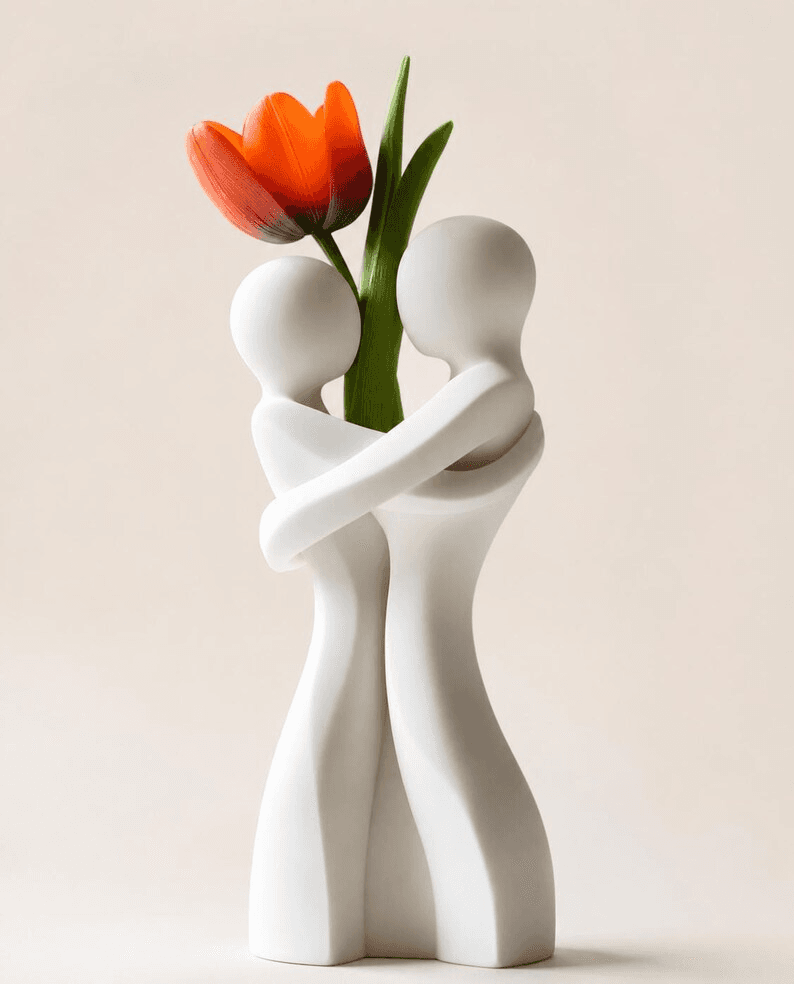 Abstract Couple Embrace Vase | Romantic Home Décor